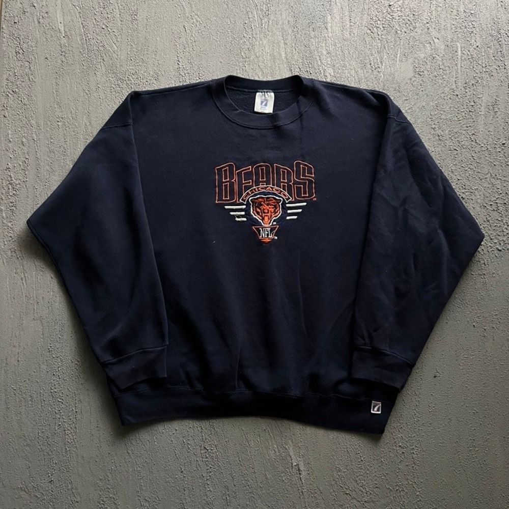 Vintage Chicago Bears Sweatshirt XXXL Blue 1990s NFL Logo 7
